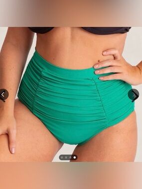Shapermint Kelly Green High-Waist Control Ruched Bikini Bottom